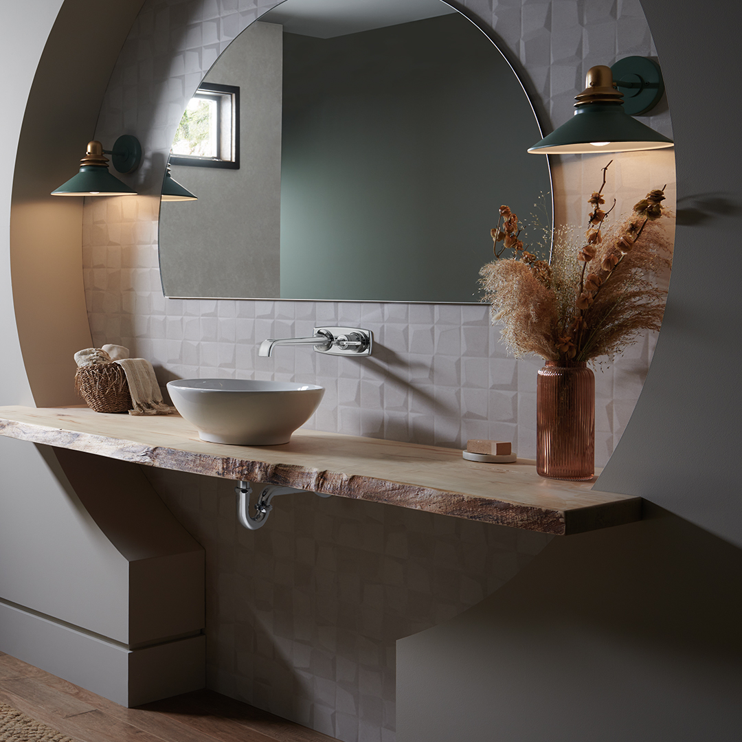 Geometry meets intrigue. Discover the enchanting power of elemental shapes in The Allaria® Bath Collection. bit.ly/3Lwemno