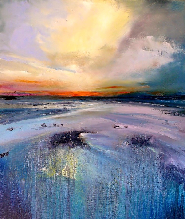 Contemporary landscape painter Sarah Jane Brown captures the dramatic beauty of her home on the Pembrokeshire Coast, West Wales #WomensArt