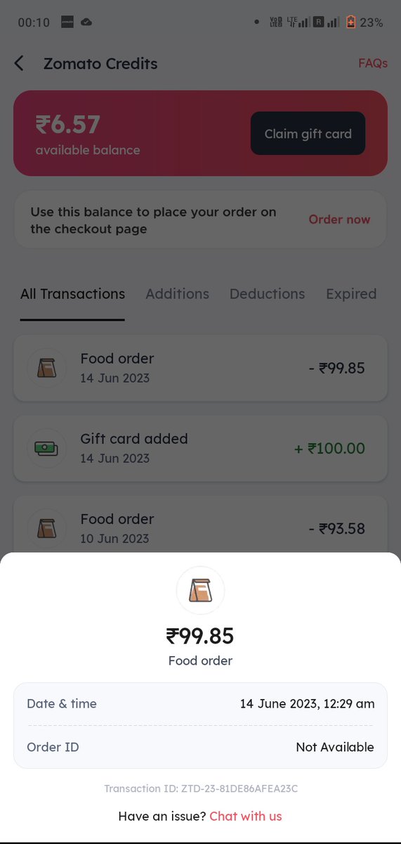I am not ordered anything but balance deducted from account 

zoma.to/u/274393282
What should I do now ?