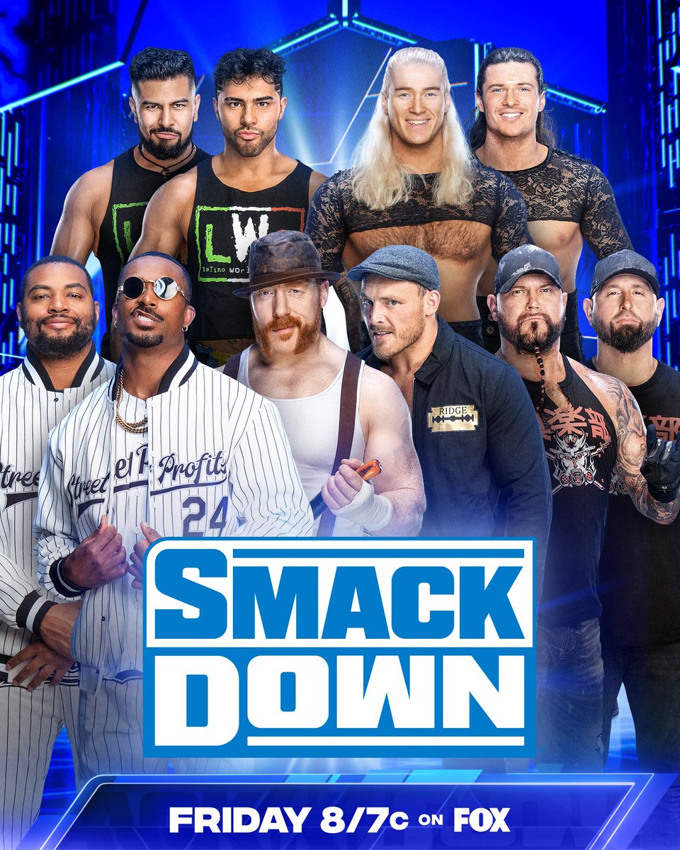 THIS FRIDAY! #TheOC is in full effect handling BUSINESS 

@AJStylesOrg 
@MachineGunKA 
@The_BigLG 
@wwe 
#Smackdown