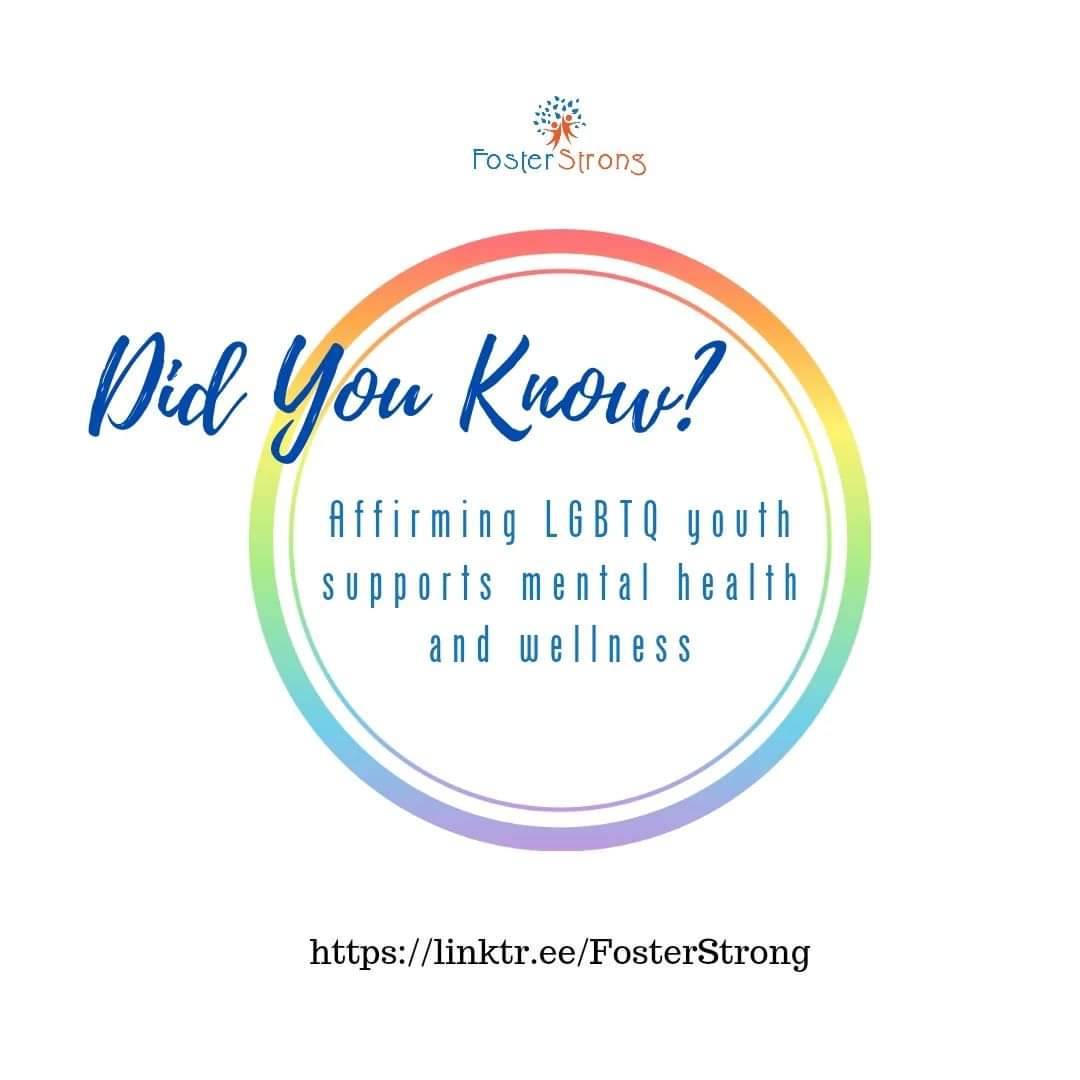 Did You Know... Affirming LGBTQ youth (and adults!) supports mental health &amp; wellness 💚

#pridemonth #pride #proudally #community #love #inclusion #equality #mentalhealth #depression #wellness #traumainformed #fostercare #FosterStrong