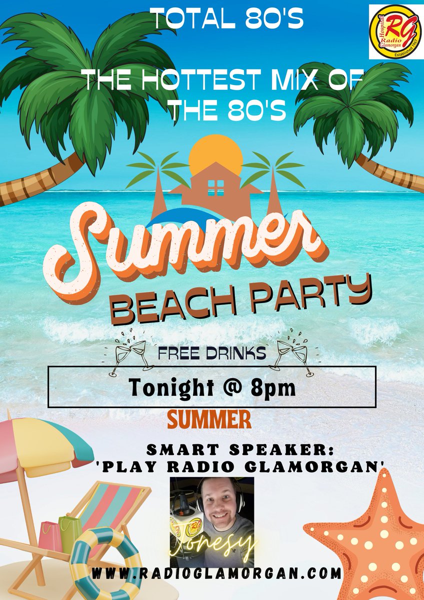 Yet another Hit mm ix of the 80's is on the air on @radioglamorgan supported by @DaringtoDream5  Come and join us by shouting Play Radio Glamorgan or Hospital Radio Glamorgan on your smart speaker #80smusic #80sradio #beach #hospitalradio #SummerKicks
