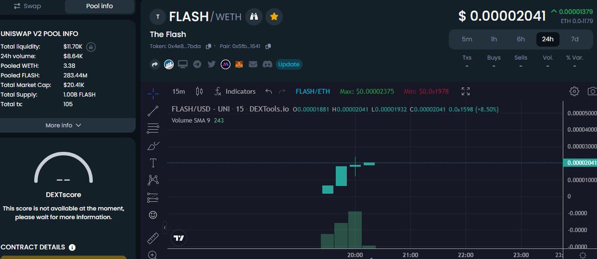 TheFlashERC's tweet photo. $FLASH Smooth Launch ⚡️

⚡️LP locked until 08/31 and will be extended at milestones
⚡️Ca Renounced
⚡️0/0 Tax

https://t.co/32ROFXJr5n

#TheFlash  #theflashmovie  #Crypto #ERC #ERC20 #Trending #100x #1000x #memecoin https://t.co/60o30zpBW9