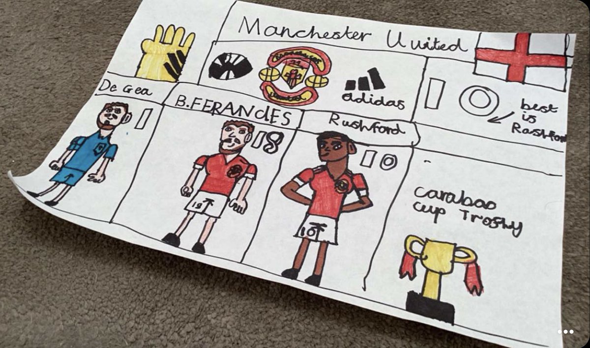 philmufc25's tweet photo. My son just sent me his pic he’s done @MarcusRashford your his best he said, his first trophy he seen use win😁 https://t.co/kq5Q1Y6z8S