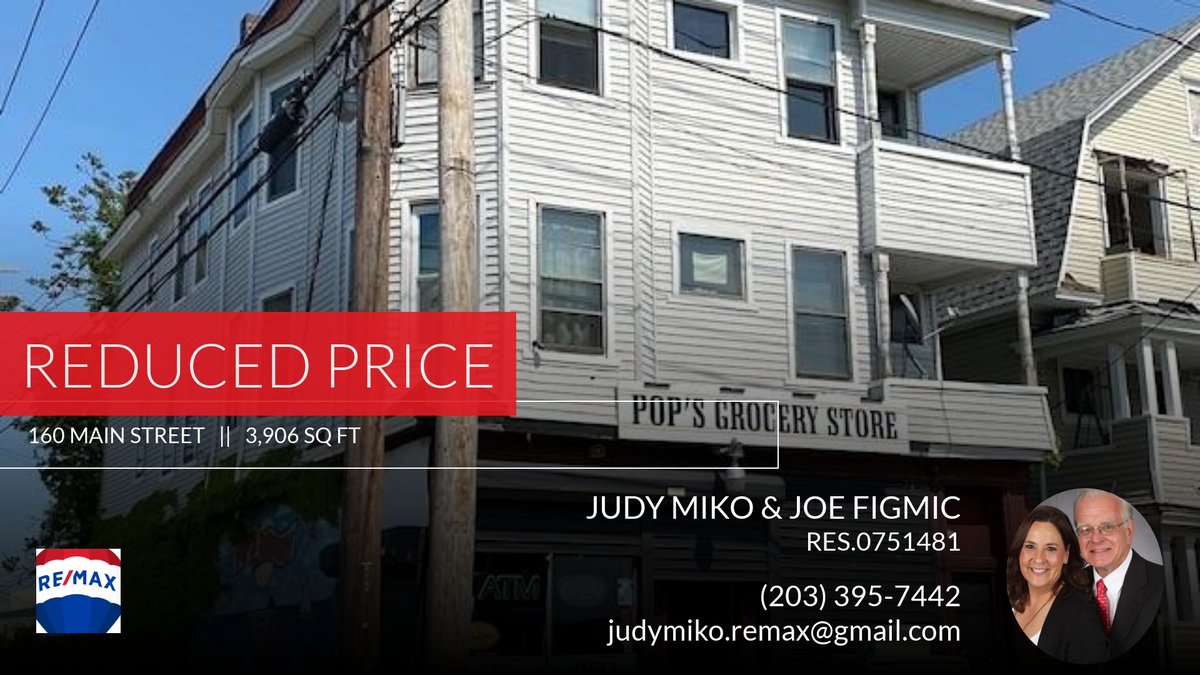 JudyandJoe's tweet photo. 📍 Reduced Price 📍 This recently reduced home at 160 Main Street in Bridgeport won't last long, so, don't wait to set up a showing! Reach out here or at (203) 395-7442 for more information!

Judy Miko - FULL TIME REALTOR
Judy &amp; Jo... https://t.co/YmgpFrxcaM https://t.co/tMiOSZYl7h