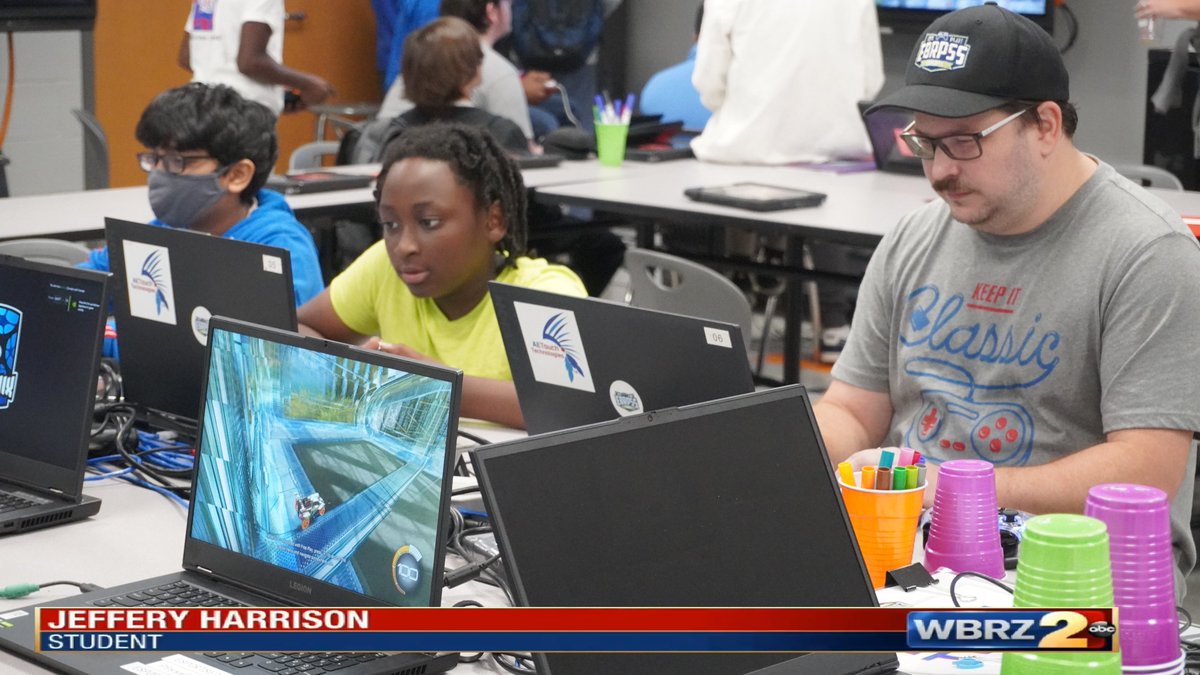 As tired as I was from flying back home, had to pop in and see how summer camp was going. I think every time I get my photo snapped, I am just going to add WBRZ hiccup to the bottom every time. #esports #esportsedu