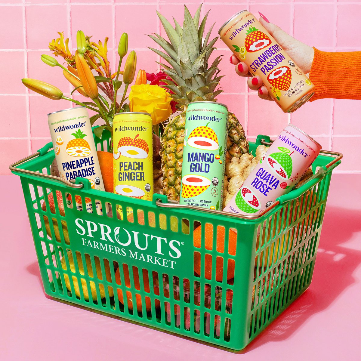 You can now find Strawberry Passion and (exclusively) the NEW Pineapple Paradise at a Sprouts Farmers Market location nationwide near you, joining the rest of the wildwonder prebiotic + probiotic lineup.