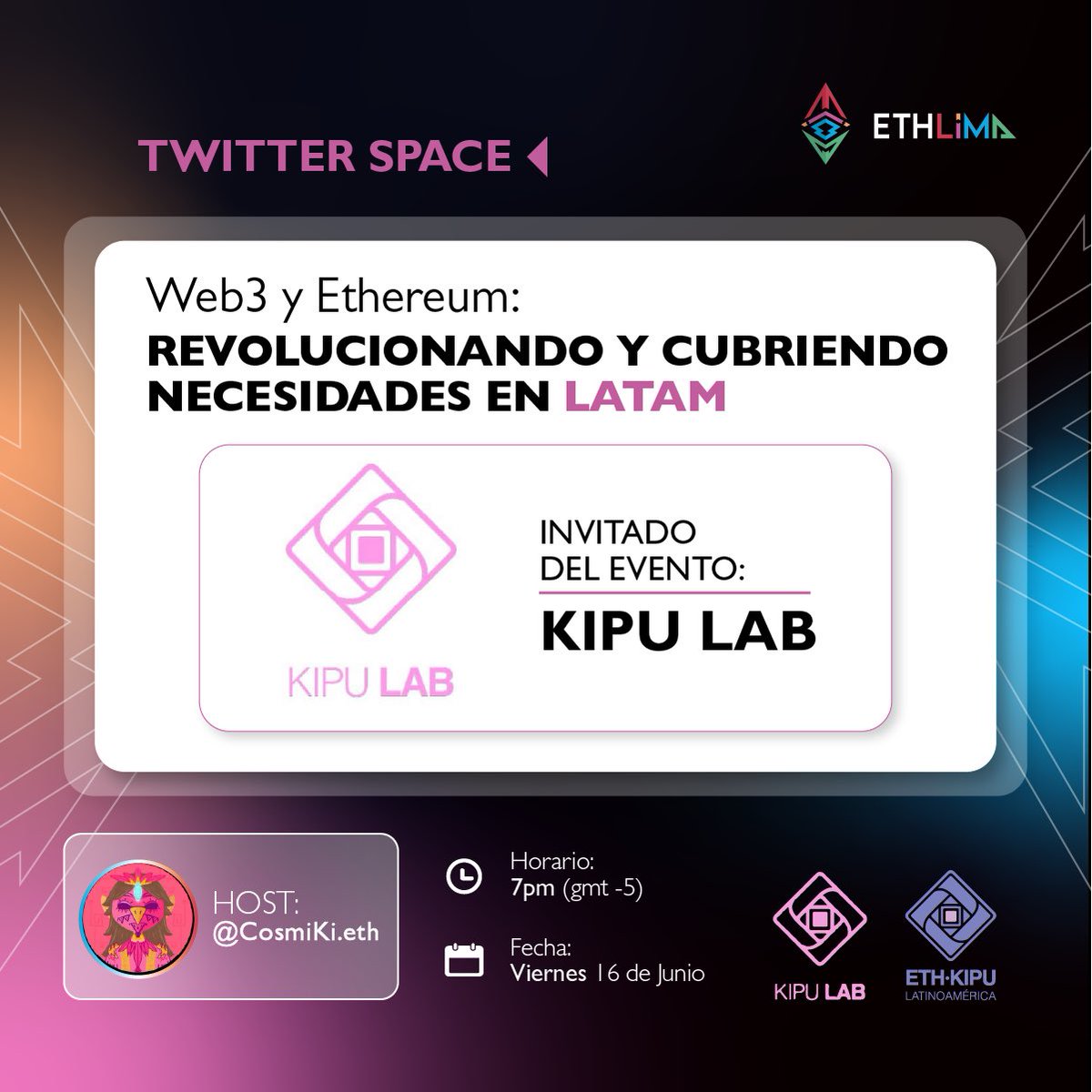 EthereumLima's tweet photo. ¿Sabías que en @EthKipu existe un laboratorio de investigación? 👀

#KipuLab es el Think Tank conformado por miembros de comunidades de LATAM 🙌

Acompáñanos este viernes en un #TwitterSpace con @vladlunz, @EsaPortillo1 y @fsanchinelli para conocer todo sobre #KipuLab 🤓🚀 https://t.co/0eNZy8OtnU