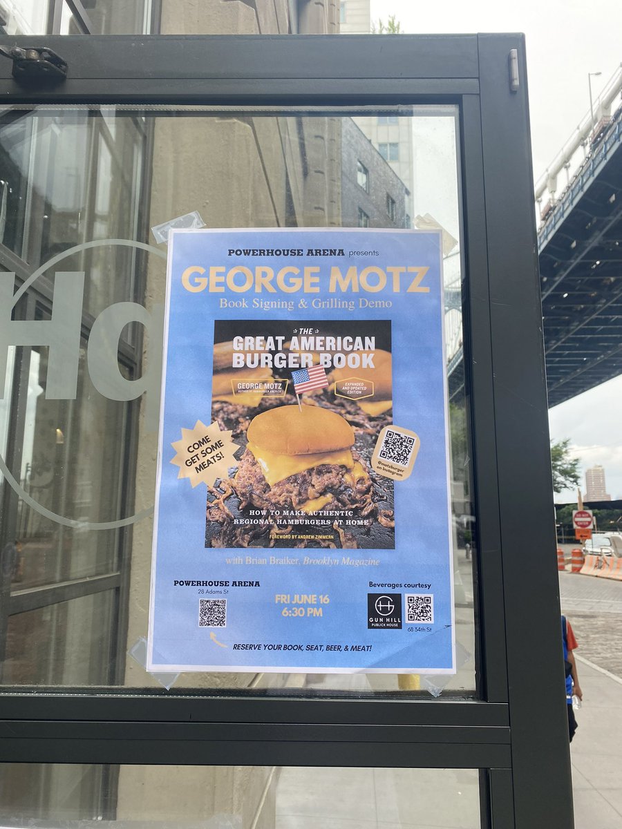 danielpower's tweet image. Friday.  @MotzBurger @POWERHOUSEArena with @GunHillBrewery 6:30 pm.  *we are opening the Water St wall windows* First for book event since we opened this location 2016.   The old epic Arena Mackies will notify those across East River of our playlist.