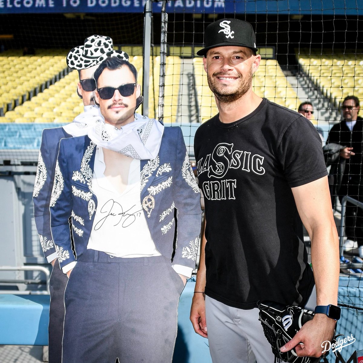 Dodgers's tweet photo. Welcome back to Dodger Stadium, Joe! https://t.co/GfFrM9q1lj