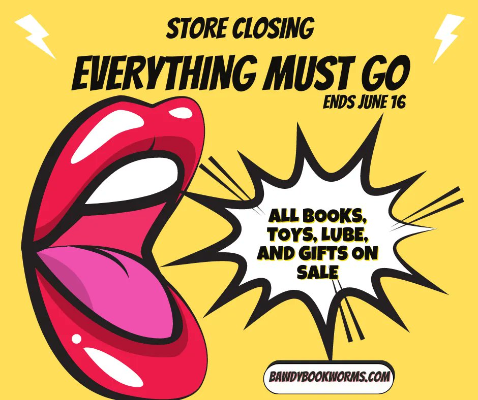bawdybookworms's tweet photo. 💥 STORE CLOSING💥  Have you had your eye on a book box, toy, lube set, or game? Now’s your chance to grab everything on your wishlist at a discount!  

Order now before we close our ecommerce store on June 16
https://t.co/OTmE8uJiW3 https://t.co/pt01jrYG0D