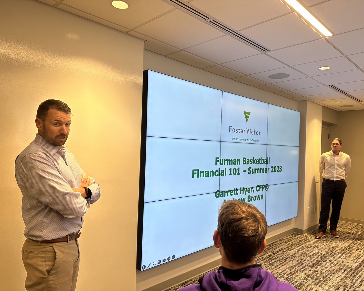 Major thank you to FU 🏀 Alum ‘19 Andrew Brown and Garrett Hyer of Foster Victor Wealth Advisors for educating our program in Session 1 of our Financial Planning Program!

#FURthertheMAN #AllDIN #BetterTogether