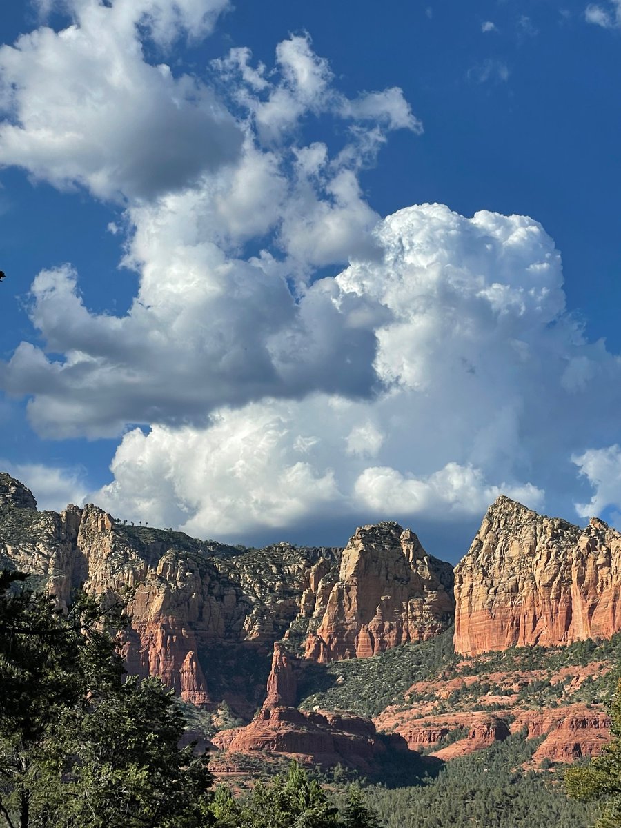 A few towering clouds in #Sedona.  Have a good night.
