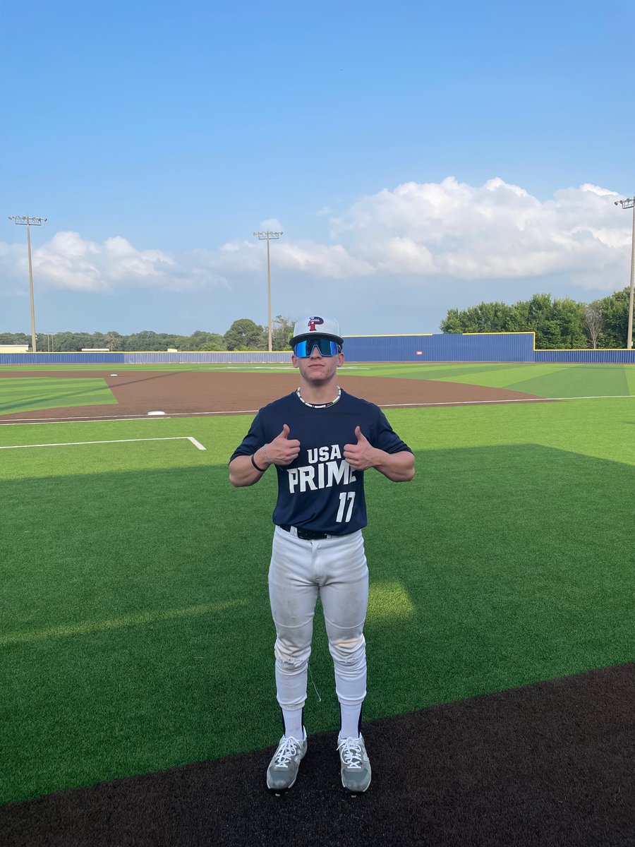 F. <a href="/USAPrimeRecruit/">USA Prime Recruiting</a> Cavemen Collegiate 8, <a href="/dallas_select/">Dallas Select Baseball</a> Baseball 4
PoG: @Dylan_rxy 2-3, 3B, 3 RBI, R
Notable: <a href="/Gavin_Moncure18/">Gavin moncure</a> 1-3, 3B, 2 RBI, R