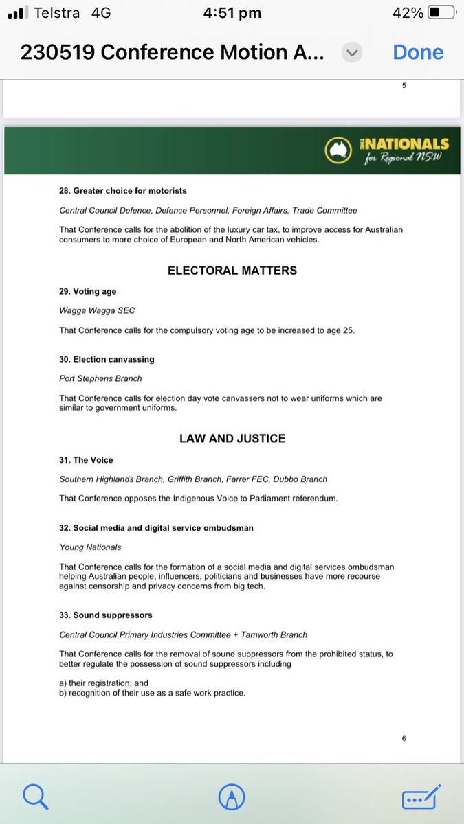 peterjameswills's tweet photo. @Mon4Kooyong NSW Nationals are debating at their 2023 conference in Tamworth to remove compulsory voting for 18-24 year olds, looking to remove their influence from elections. One has to wonder what the Young Nationals think about this? Money on an old bloke wagging his finger proposing this. https://t.co/KkOBDVan7X