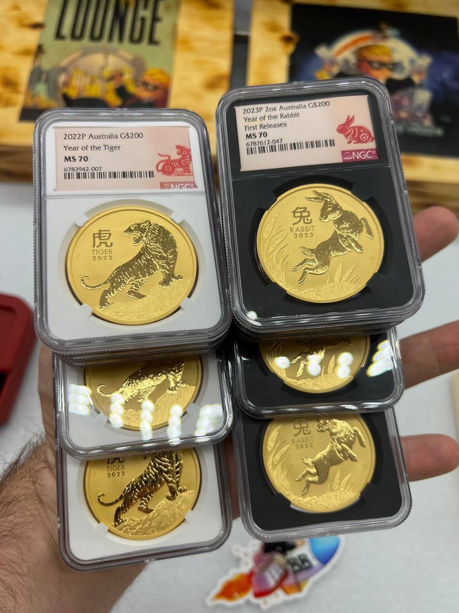 Which would you prefer? a Tiger or Bunny?
#PreciousMetals #Gold #Au #EndTheFed #NGC #Tiger #Rabbit #GoldCoin #SilverStacker #Bullion #Bitcoin #Eth #GoldStacker