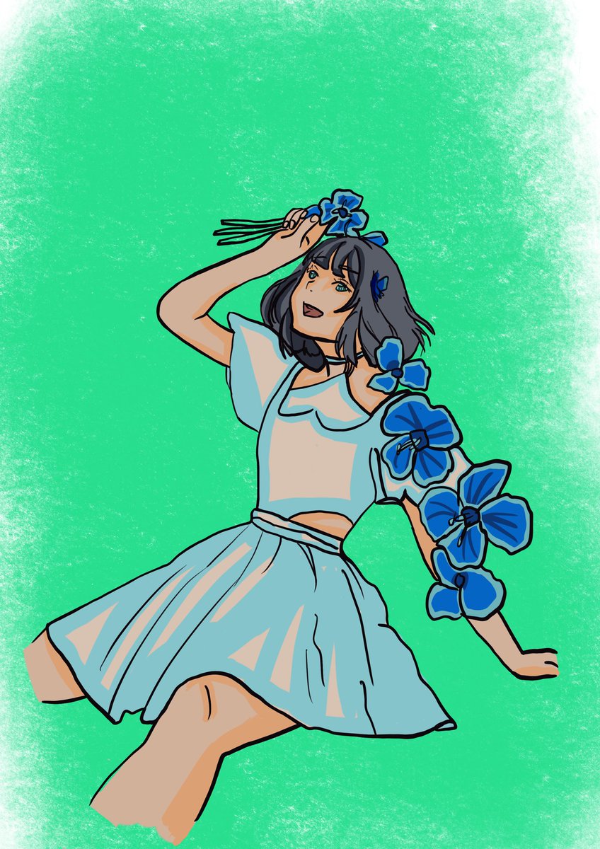 wikesum's tweet photo. #art #beginer #draw #procreate #animegirl #flowers #illustraion https://t.co/Xn4xPGCYuz