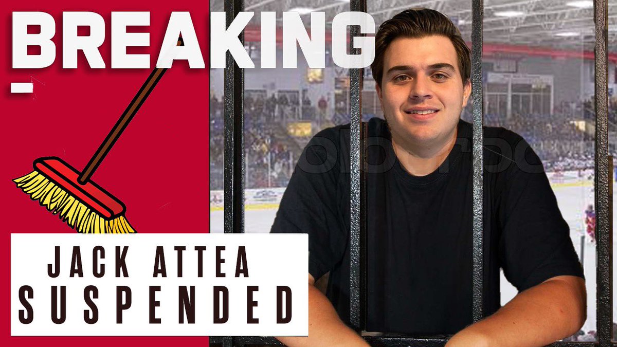 TBroomstackers's tweet photo. Broomstacker’s forward Jack Attea has been suspended 1 game for on-ice tomfoolery #FreeJack https://t.co/rEpghr86Tu