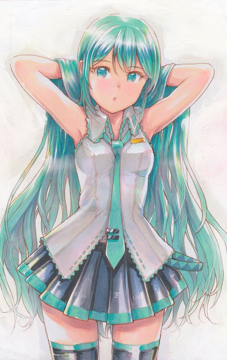 初音ミク 「Ohayo Hayo !¶(⁄•˅̮•∖)⁋」|MayoRiyo まよりよのイラスト