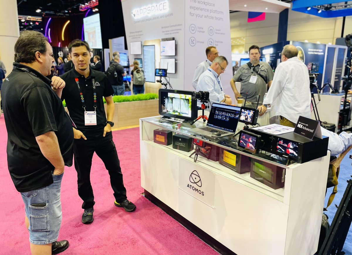AtomosGlobal's tweet photo. It's been great meeting everyone and demonstrating the Connect range with C2C workflows at InfoComm 2023 in Florida!
#Connect #ShogunConnect #Atomos #Tradeshows #InfoComm23 #InfoComm #Broadcasting https://t.co/CfEI48XNmY