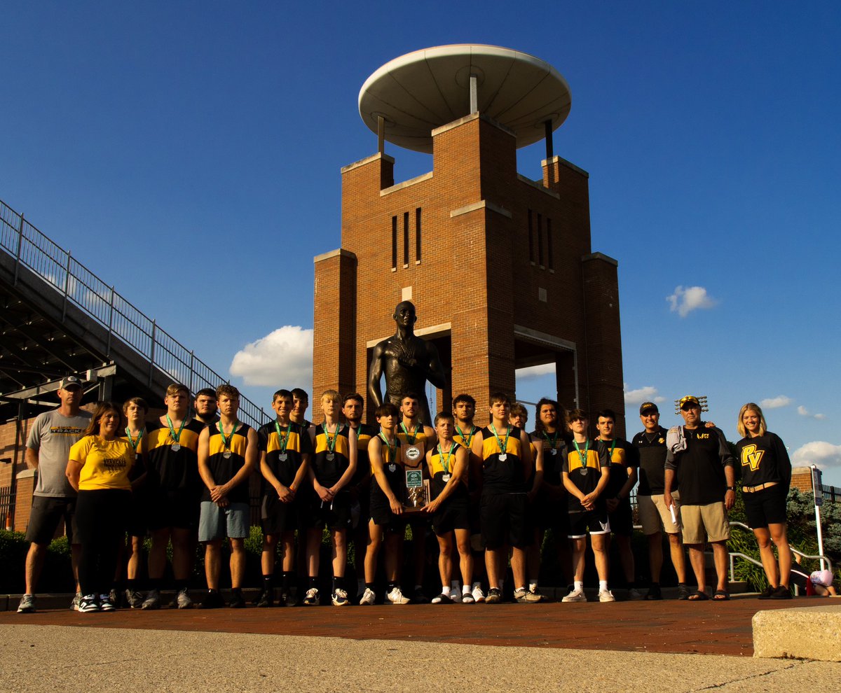 PVTrackField's tweet photo. Your OHSAA DIII TRACK AND FIELD STATE RUNNER-UPS got to go up and take pictures at Jesse Owens Memorial Stadium tonight to celebrate their HUGE team accomplishment. 

The Bearcats are the FIRST SVC TEAM to win a trophy at the state track meet since Adena Girls in the 1970s! https://t.co/wGhHa59viT