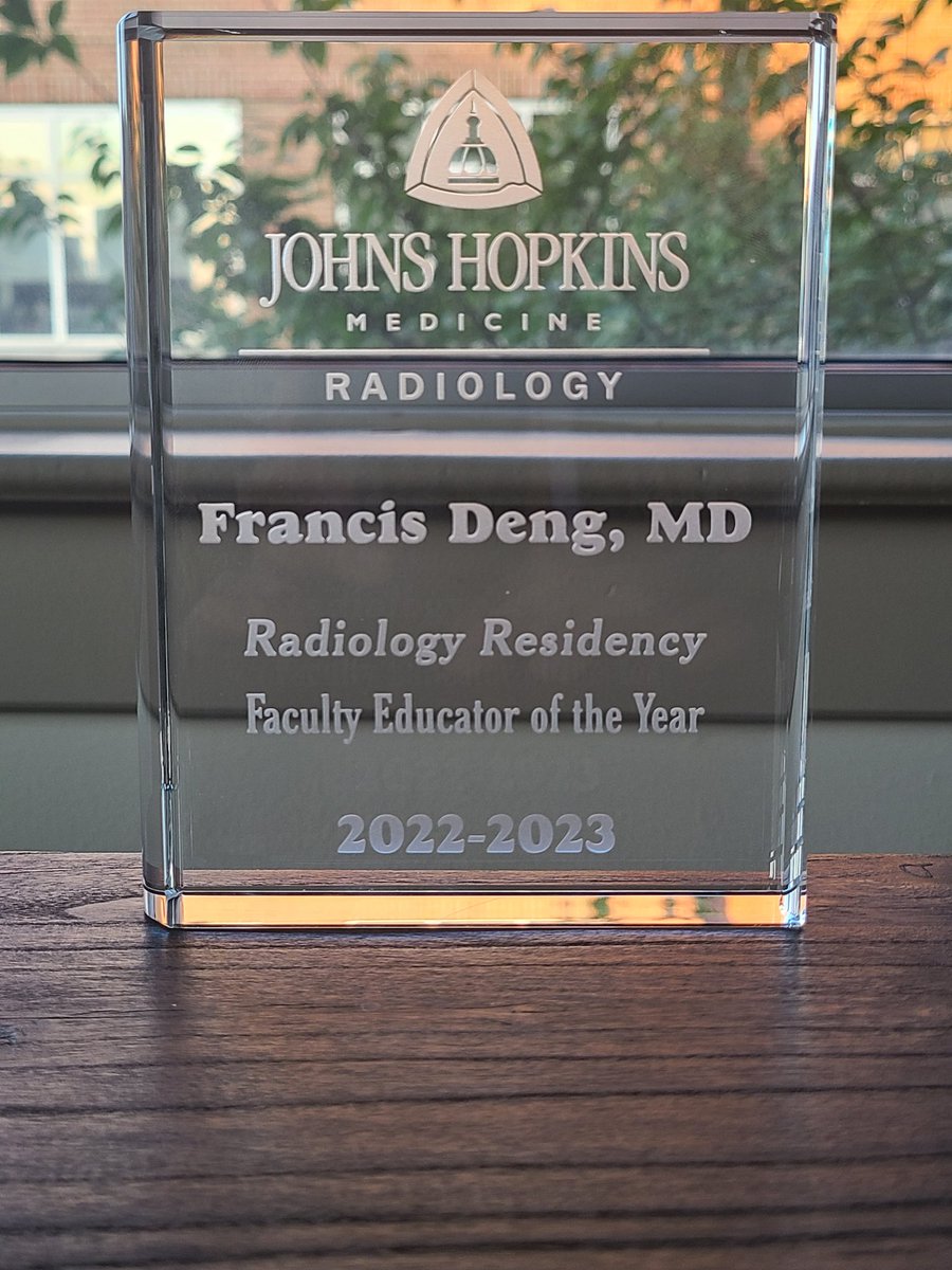 Francis Deng, MD (@francisdeng) on Twitter photo Grateful to receive this honor from our #RadRes <a href="/Hopkins_Rad/">Johns Hopkins Radiology</a>. 🙏Seeing their growth is the real reward. Congrats to our graduating residents; the learning doesn't stop now! Grateful to receive this honor from our #RadRes <a href="/Hopkins_Rad/">Johns Hopkins Radiology</a>. 🙏Seeing their growth is the real reward. Congrats to our graduating residents; the learning doesn't stop now!