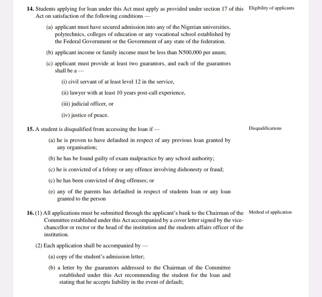 I actually just read through this student loan act, and I've realised that I've been wasting my breath arguing.

Chapo Batman has no genuine intention of giving out any silly student loans. Na pure bobo. Baba just dey whine😂

Let me break down these loan conditions⬇️