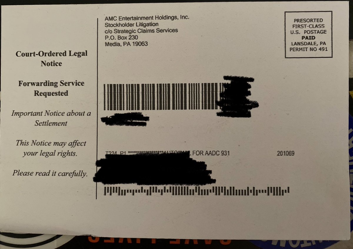 TexKoz's tweet photo. Today is June 14, 2023. This was supposed to answered no later than may 31 2023. Just got it in the mail today. What a joke. #amcpostcard
#AMCSTOCK #AMCTheatres @questforthreeLA @GFYM_FOREVER Will never invest in amc again, GFY Adam  @CEOAdam https://t.co/tjHP1TqvaO