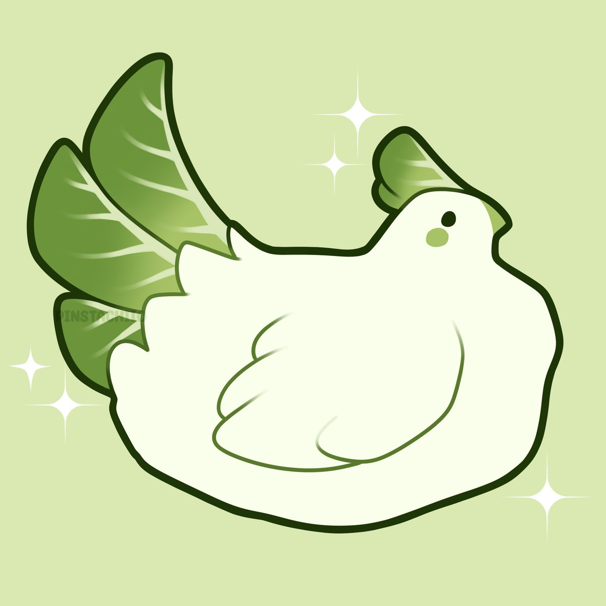 pinstachiio's tweet photo. Introducing Bawk-choy! The veggie chook! 🥬 https://t.co/tOtXLaGJfy