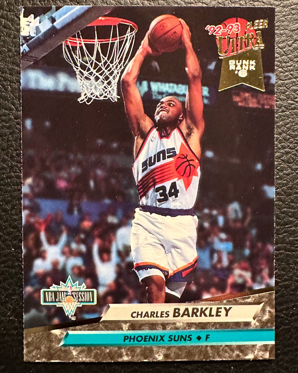 1992 Fleer Ultra Charles Barkley Jam Session. Love the photo and the classic Suns jersey! #junkwax #charlesbarkley #fleerultra #basketballcards #90s #90sbasketballcards #cards #card #phoenixsuns #nba #throwback #whodoyoucollect #cardcollection #cardcollectors