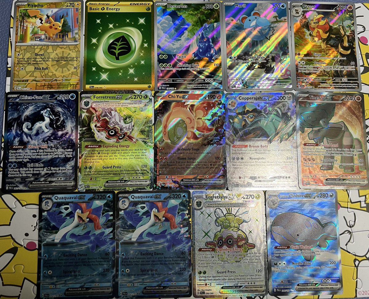 regisaltare's tweet photo. thanks for joining me and dez for the Paldea Evolved booster box opening!! i had decent luck today :3 (dez had AMAZING luck)

if you also pulled cards alongside us, use the #TEMPULLS tag and share it! id love to see :3 https://t.co/jtpdFdLc9E