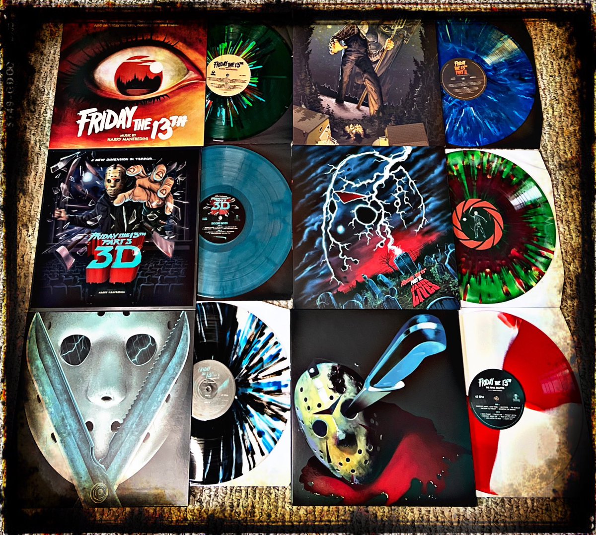 Friday The 13th Parts 1-6 Vinyl Soundtracks. With stellar artwork and killer wax.

#waxworkrecords #fridaythe13th #vinyl #vinylcollector #horror #HorrorArt #HorrorCommunity #JasonVoorhees #80shorror