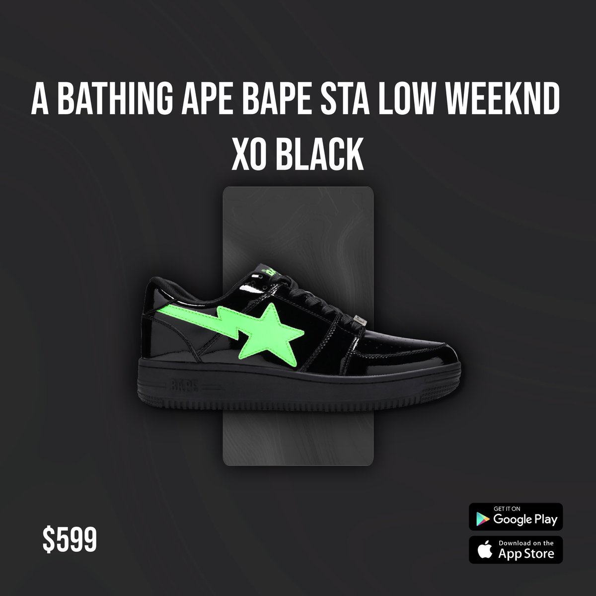 BoxedUpApp's tweet photo. Giveaway time again 🔥

We’re giving away this Black limited Bapesta to 3 lucky winners 🍀

We are also giving 20k coins to another 3 winners 💰 

Like this post to enter 😁

Retweet too for a second entry 😎 https://t.co/HcUsumUgDn