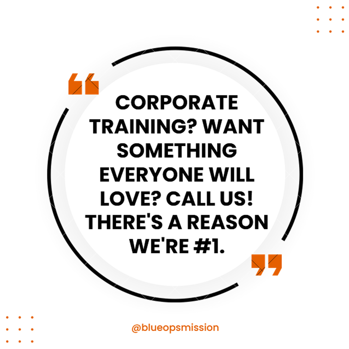 Blue Ops Mission is #1! Corporate training in DFW? Businesses, schools, non-profits, you name it. We serve DFW with the best team-building activities. Call us!
#dfw #blueopsmission #dfwevents #fortworth #dallas #arlington #southlake #irving #aledo #keller #teambuilding