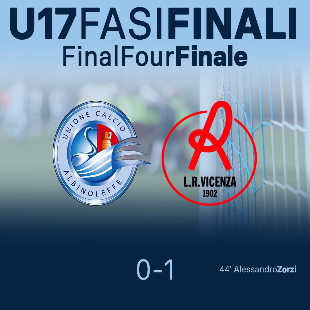 UCAlbinoLeffe's tweet photo. FINAL FOUR U17 @FIGCgiovanile | FINALE 🇮🇹
#aL - @LRVicenza 0-1 (44' Zorzi) ⚔️
L'avventura dell'U17 bluceleste termina solo in Finale. AlbinoLeffe U17 Vicecampione d'Italia Serie C @LegaProOfficial 2022/23 👏👏👏
#ALBVIC #GiovaniaL #ForzaScècc #ForzaaL 💙 https://t.co/qy1hM3DXwG