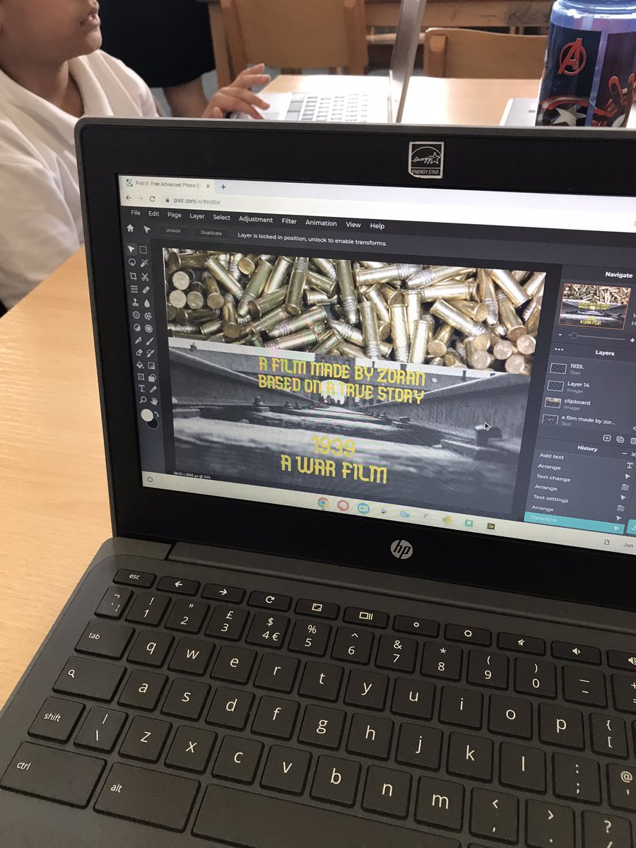 yr5palmtree's tweet photo. Palm experimented with different programs to create an initial draft of their war film poster @WoodhillSch https://t.co/rYytfxiQdG