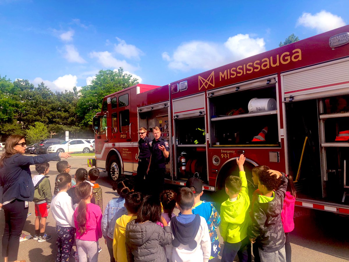 Kindergarten students at @StGarnierDPCDSB had a visit from local firefighters this morning! We learned all about fire safety and how firefighters help us. We also got to sit in the fight truck! ☀️🚒🧯