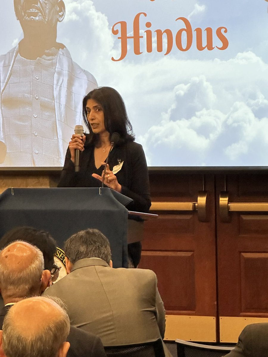 HinduAmerican's tweet photo. Rapt audience as @TheIPT’s widely read columnist @abhashankar1 calls out over-the-top anti-India rhetoric that is weaponized to target #HinduAmericans.

#HinduAmericanSummit @A4HPAC @HinduAmerican https://t.co/gs45vblisf