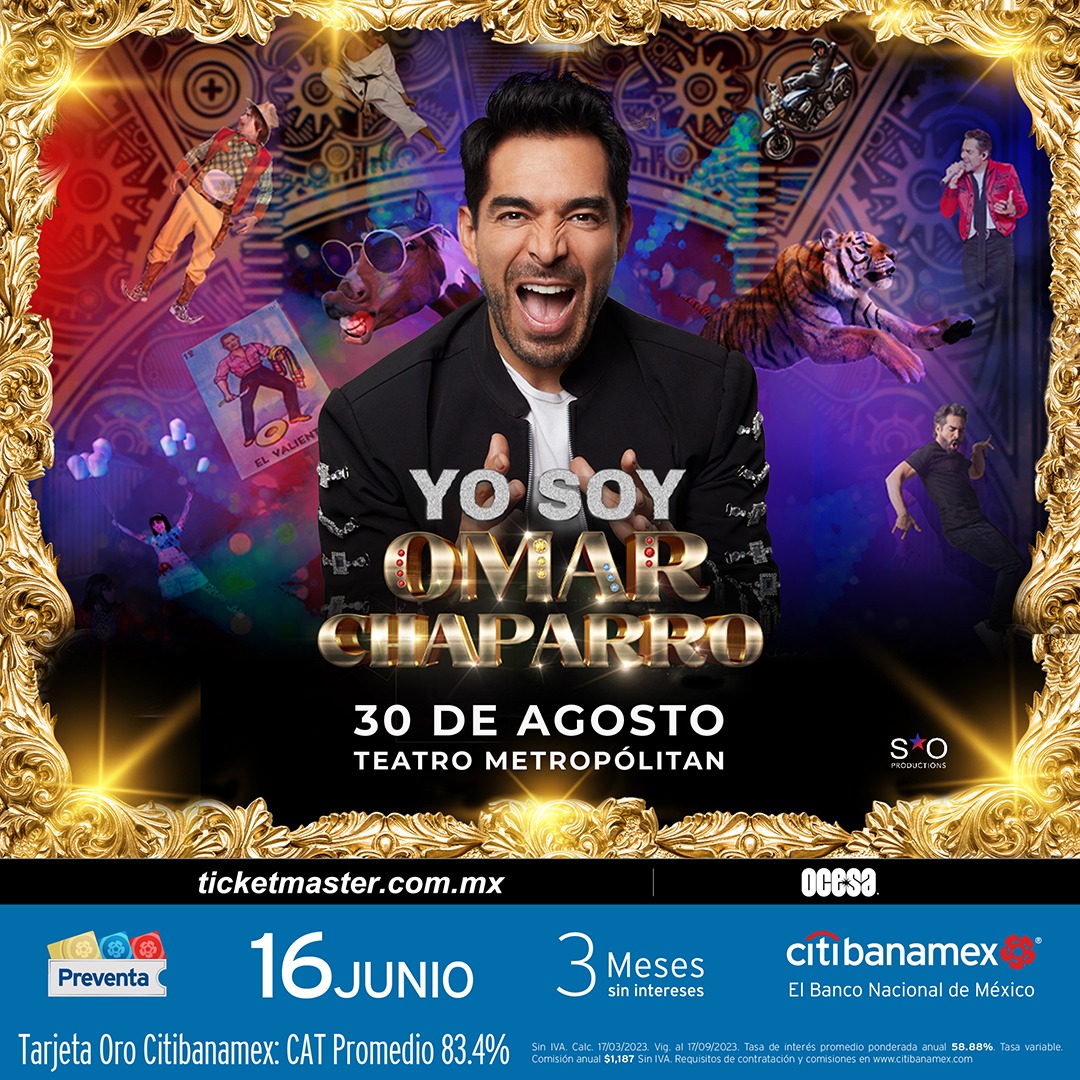 chuladasfansoch's tweet photo. HAY FECHA🚨 Chuladas y chuleados de @OMARCHAPARRO nos vemos este 30 de agosto en el Teatro Metropolitan de la Ciudad de México 🇲🇽 👏🏻👏🏻👏🏻 #SoldoutProductions https://t.co/M1xKPu6dlw