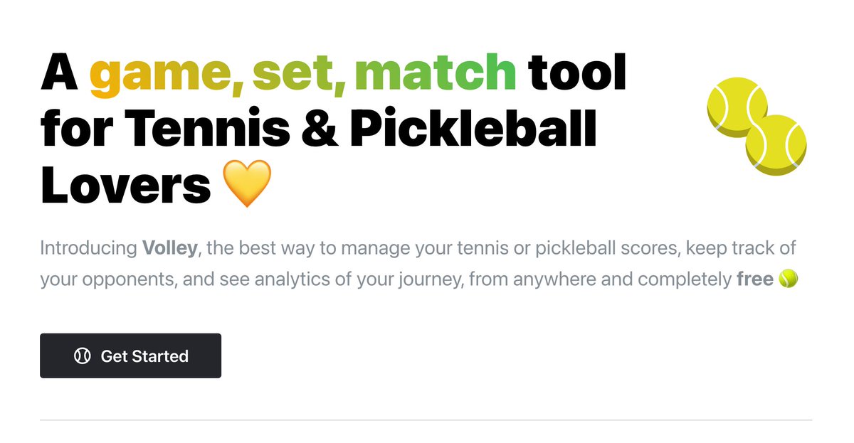 getvolleyapp's tweet photo. Pickleball anyone? 

Based on feedback, we've added support for Pickleball  in Volley! 🎾 🏓

Check it out today: https://t.co/pIOSPI90f4 https://t.co/f4zvgqRwN4