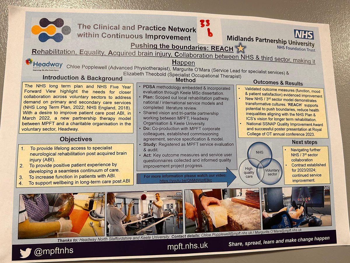 chloepopplewell's tweet photo. Proud to represent MPFT North Staffordshire stroke services and AHP clinical placement team showcasing a variety of our quality improvement project posters at @mpftnhs continuous improvement network event @QITeamMPFT #FairShareModel #ICSNeuroRehabModel #YoungStroke https://t.co/PuLRHq75zU