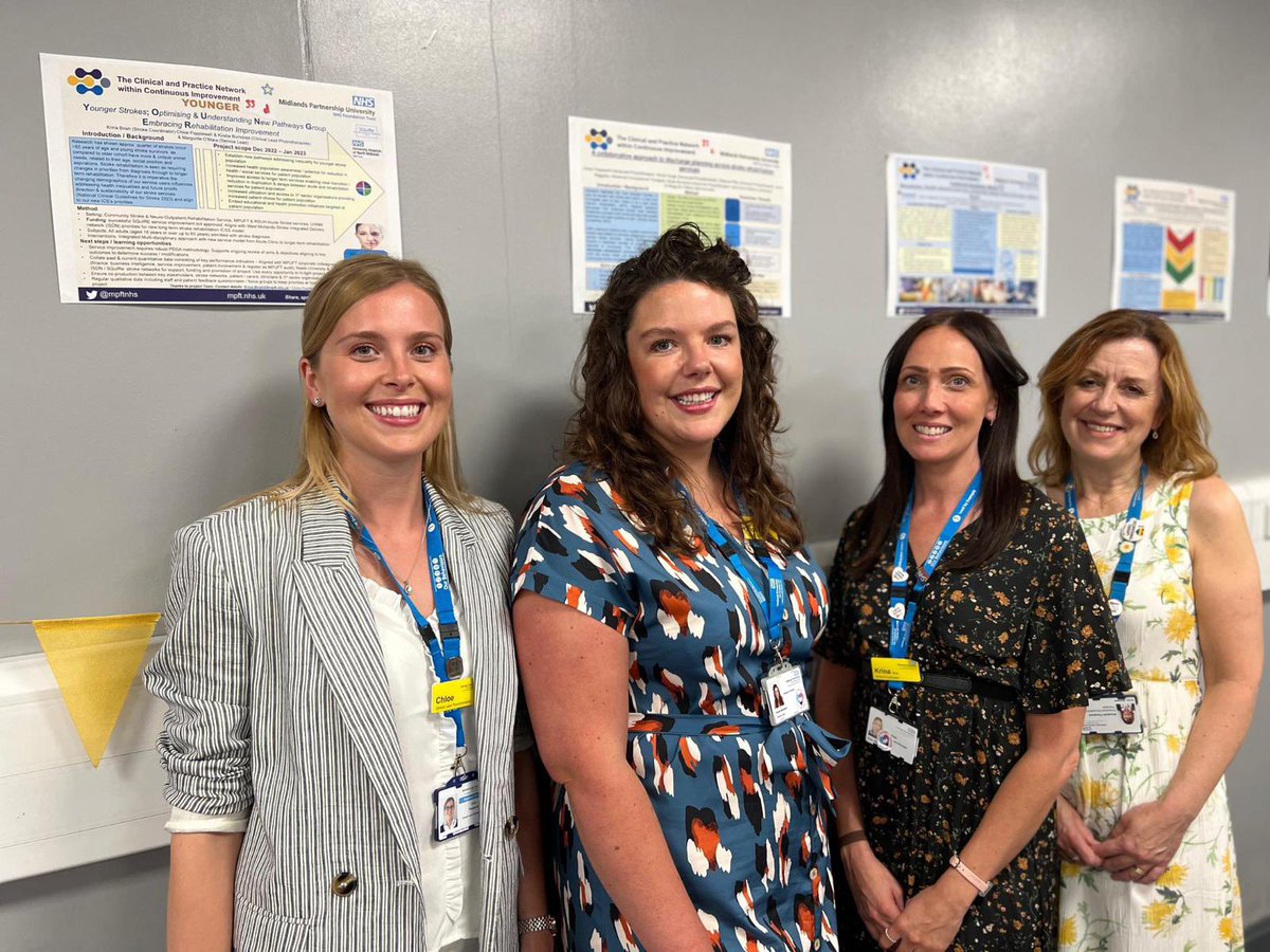 chloepopplewell's tweet photo. Proud to represent MPFT North Staffordshire stroke services and AHP clinical placement team showcasing a variety of our quality improvement project posters at @mpftnhs continuous improvement network event @QITeamMPFT #FairShareModel #ICSNeuroRehabModel #YoungStroke https://t.co/PuLRHq75zU