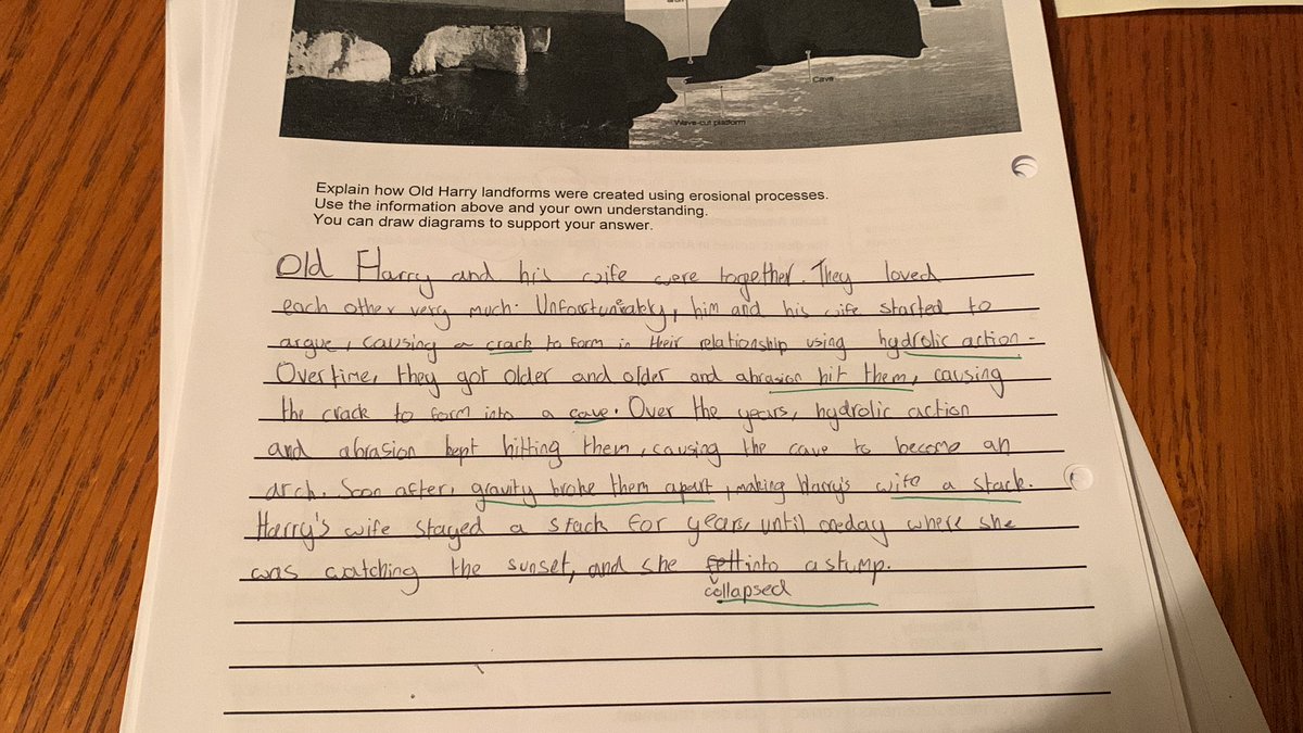 MissfullerG's tweet photo. My favourite answer of Year 7 end of year assessments so far: 

@GeogWithSloggs https://t.co/b1KlTi4XJ9