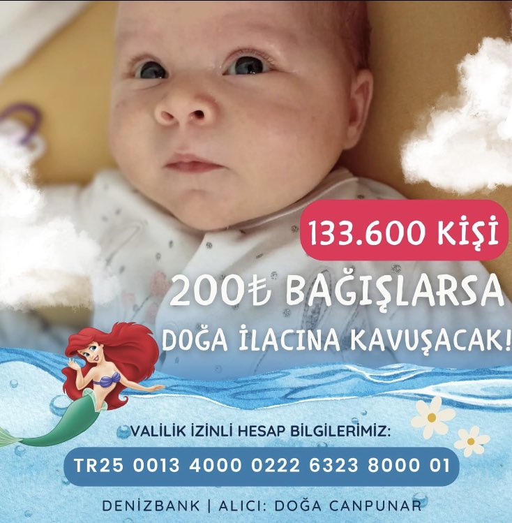 Anne ve babası hekim olan DOĞA, SMA tip 1 hastası ve  1,7 milyon $'lık, Zolgensma ( Onasemnogene) isimli ilacını SGK karşılamıyor.
Doğa’nın çiçek açması için desteğinize ihtiyacımız var.
#DoğayaCanOl