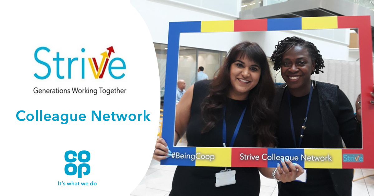 Strive is one of our @coopukcolleague networks that focuses on bringing generations together to help young people reach their goals. 💪 All colleagues are welcome to join us ✅ Learn more about our networks here ⬇️ #ItsWhatWeDo #BeingCoop coop.uk/2N6RXBf