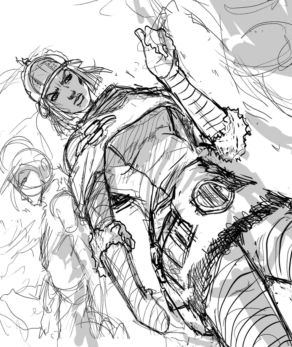 GrandGuerrilla's tweet image. Old Hot Pants / Diego piece I never finished. #jojo_anime