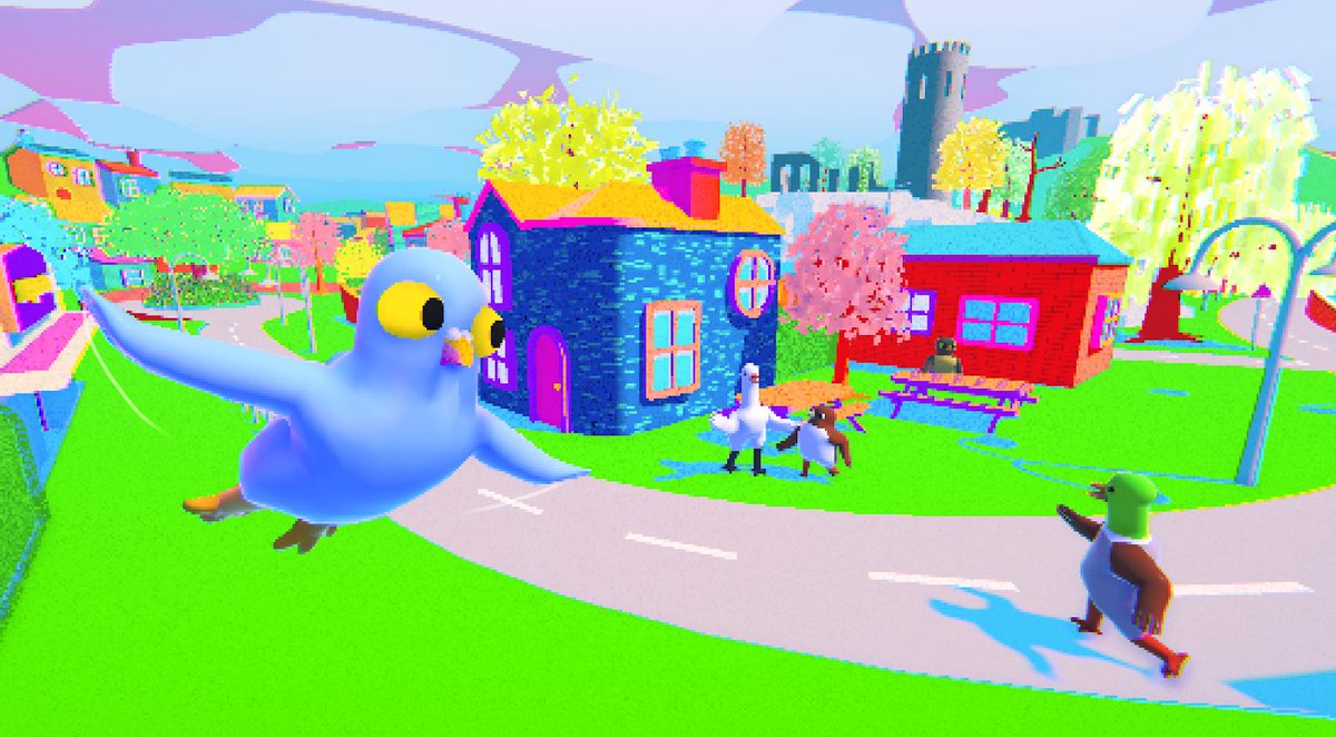abjahanbin's tweet photo. Check out these cheeky bird characters in my latest video game ✨ You play as a pigeon exploring a cute cliffside town #unity3d https://t.co/UGQKQhPKtb