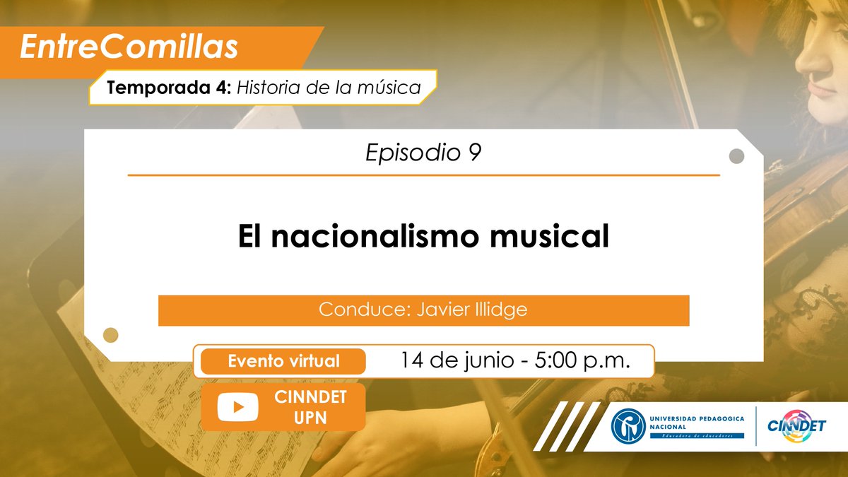 En el 9° episodio de EntreComillas, nos acercaremos al nacionalismo musical.

🔗youtube.com/live/iTzAtd429…

#Educación #Tecnología #ComunidadUPN #Música #Romanticismo