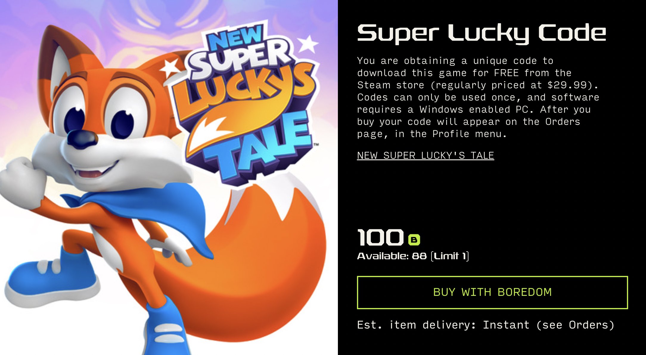 Super Lucky's Tale (Digital Download) - For Xbox One and & Windows 10 PC -  Full game download included - ESRB Rated E (Everyone 10/) 