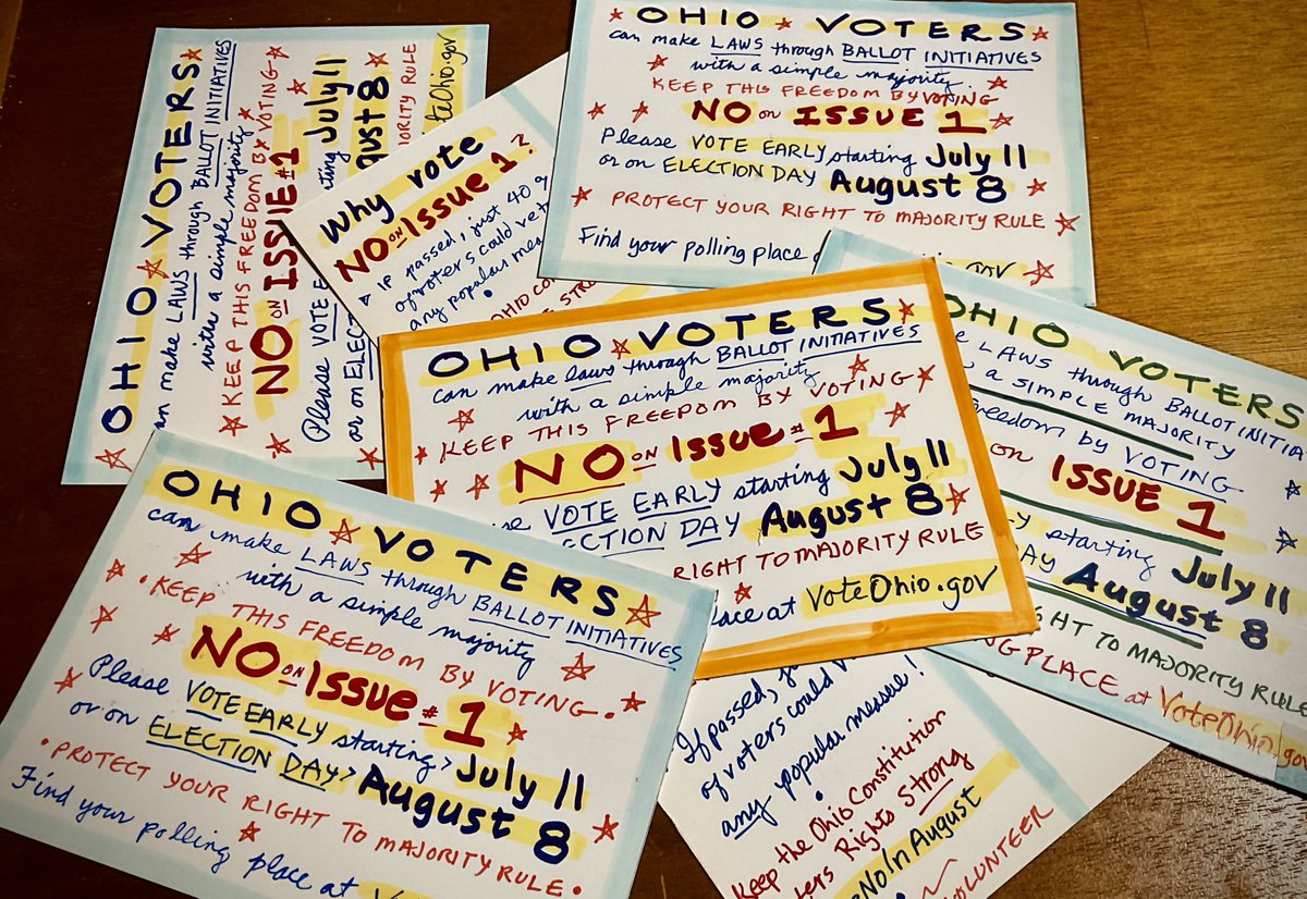 Getting a head start. 😃
First batch in the mail!

#VoteNoinAugust 
#PostcardsToVoters